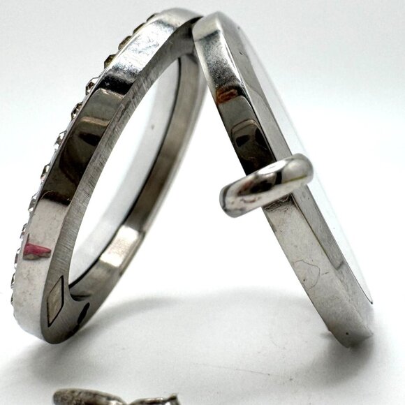 Origami Owl Round Silvertone Hairdresser Locket Rhinestones & Charms Hairdryer S - Picture 3 of 8